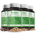 Four bottles of Vifadimed Astragalus dietary supplement with herbs on a white background