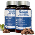 Two bottles of Vifadimed Dancingbone dietary supplement with herbs on a white background