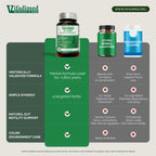 Vifadimed dietary supplement bottles with comparison chart on a gray background